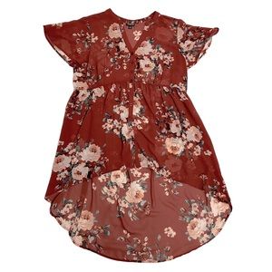 Torrid Floral Lexie Babydoll Chiffon Tunic Size 1X